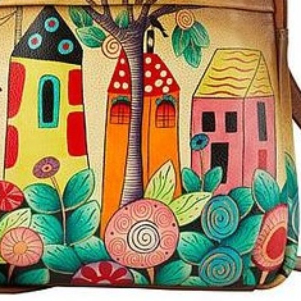 🛍️ Anuschka Hand Painted Leather Travel Organizer